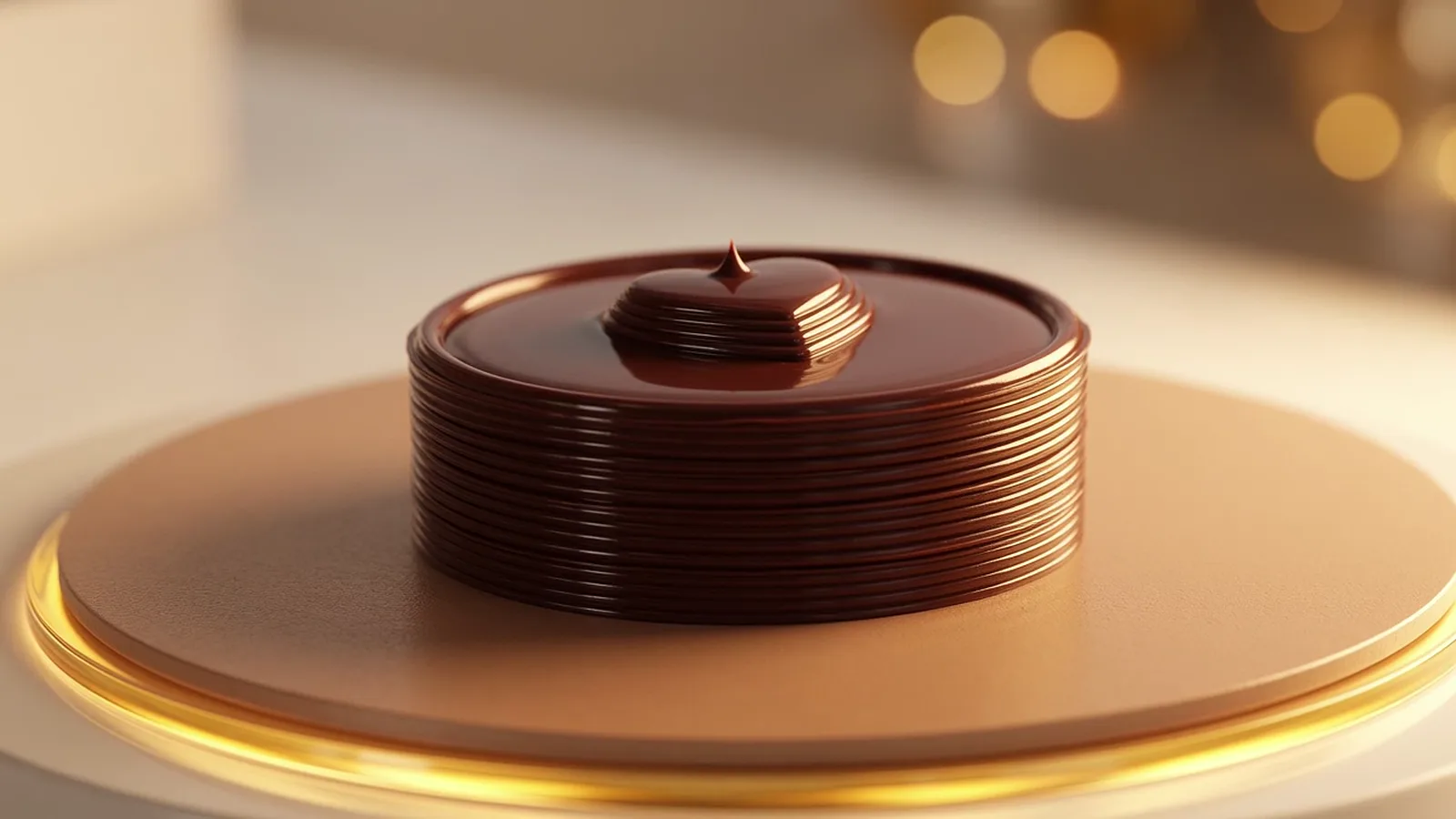 A 3D-printed chocolate medallion